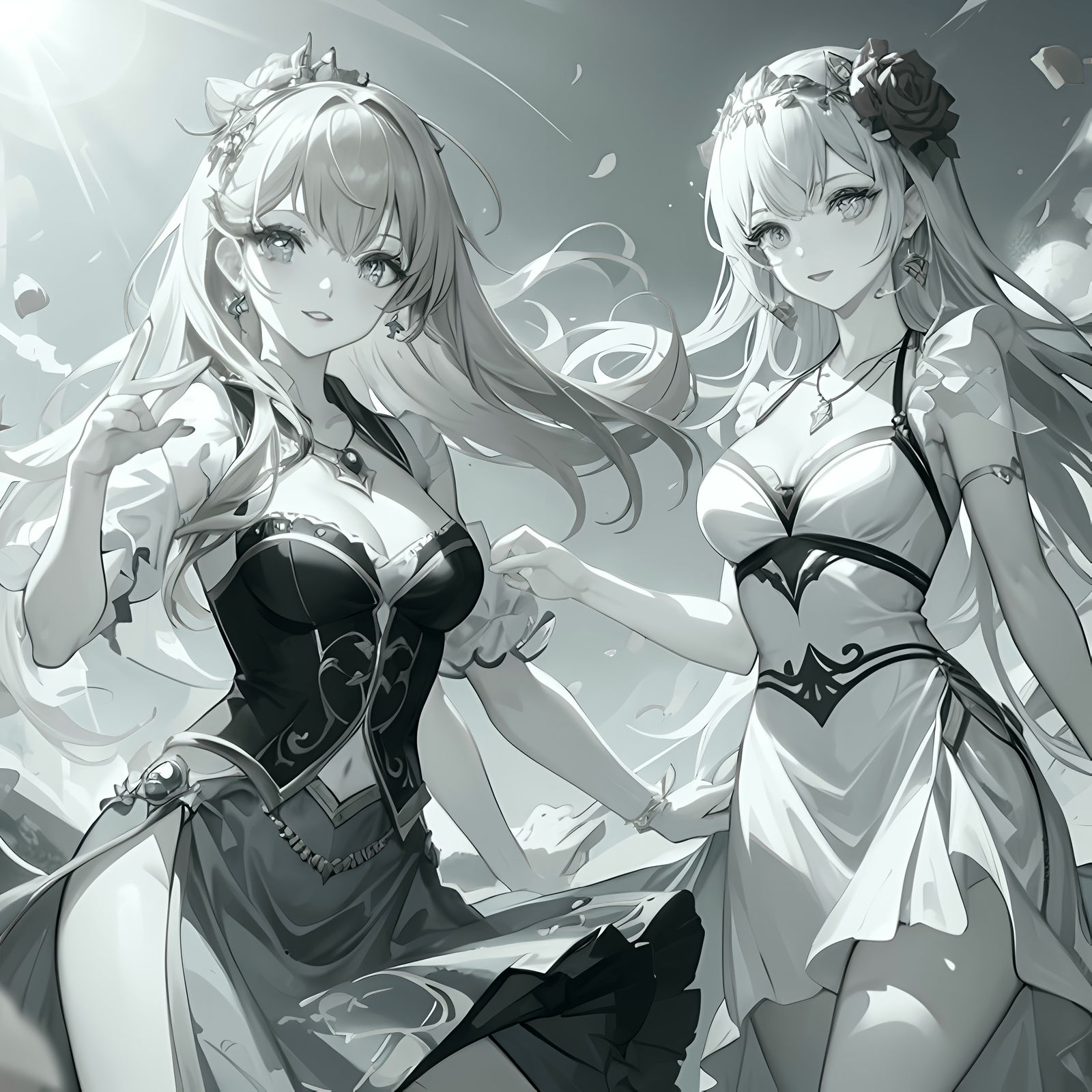 二次元少女团卖萌展示珠宝