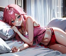 躺在床上的少女-日系唯美人像二次元