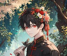 红叶如舞，少年寻花徘徊。