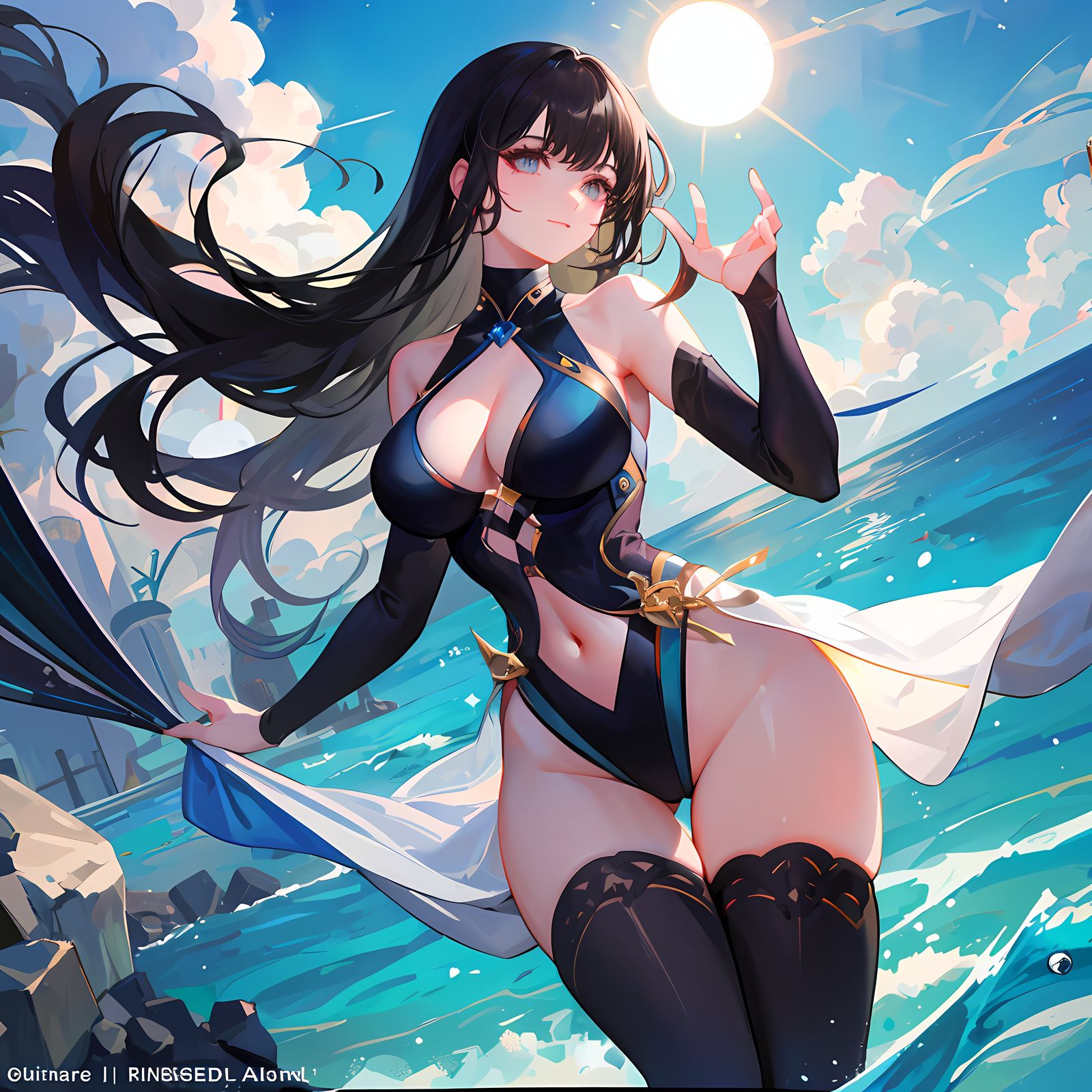 嘿伙计！夏日浅滩挤爆了！插画图片壁纸