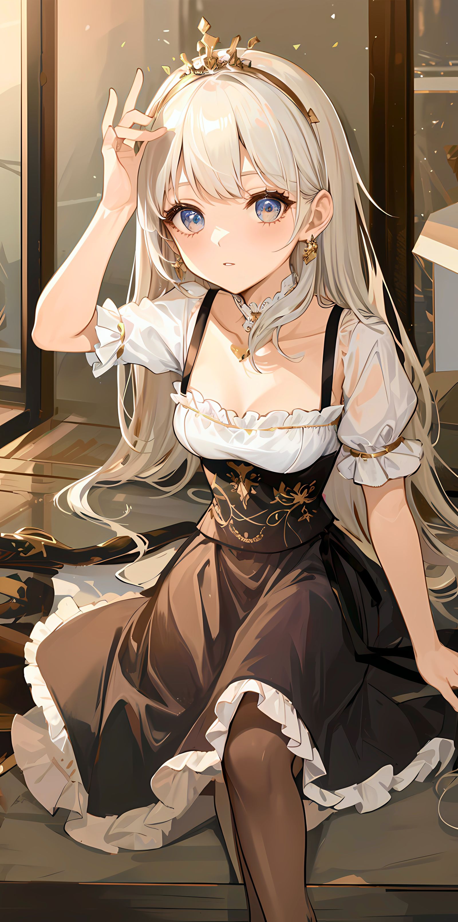 风中少女插画图片壁纸