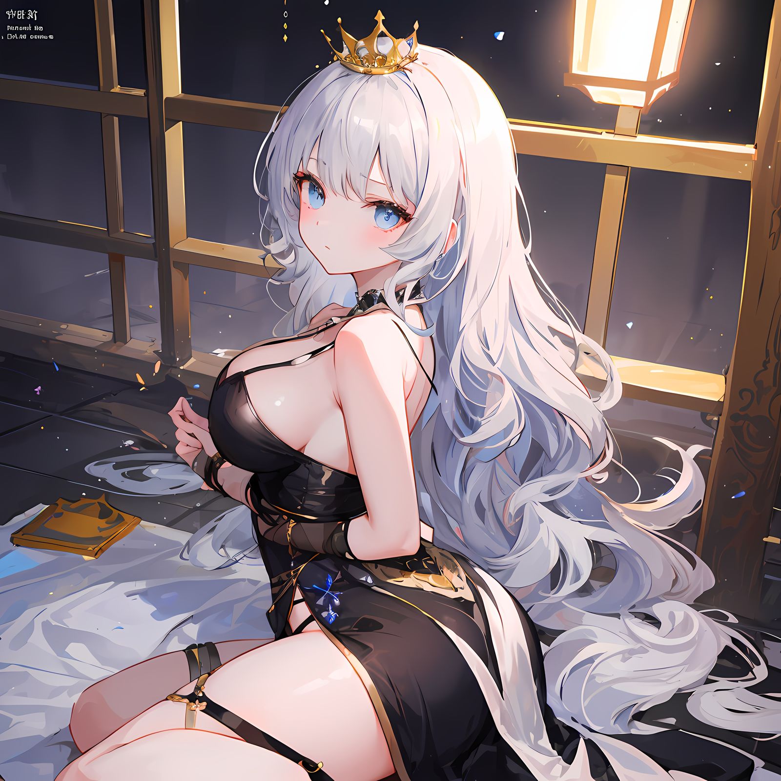星空下的长发少女