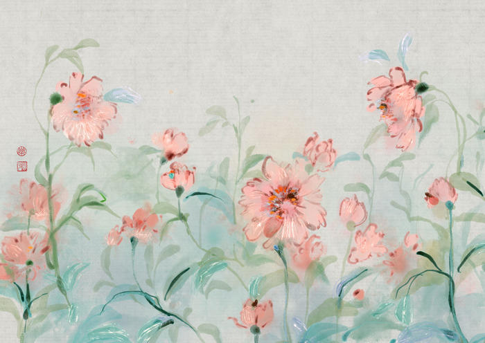水墨花卉插画图片壁纸