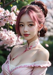 粉发少女的樱花幻境头像同人高清图