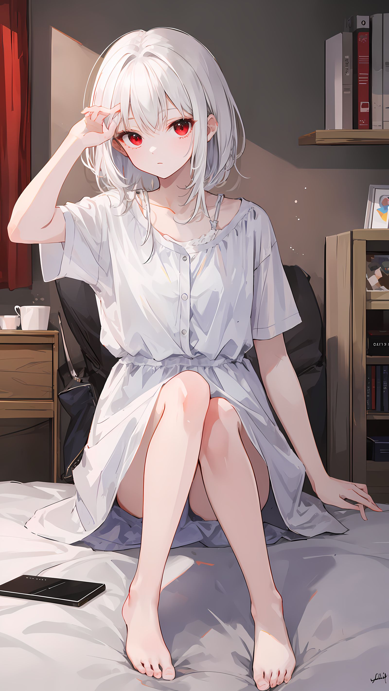 白萝莉插画图片壁纸