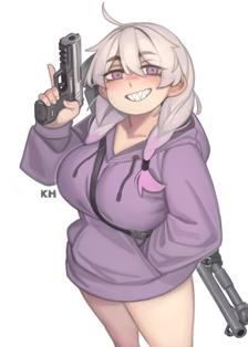 more Violet with gun插画图片壁纸