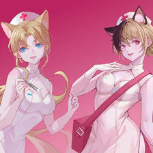 猫猫护士团~插画图片壁纸