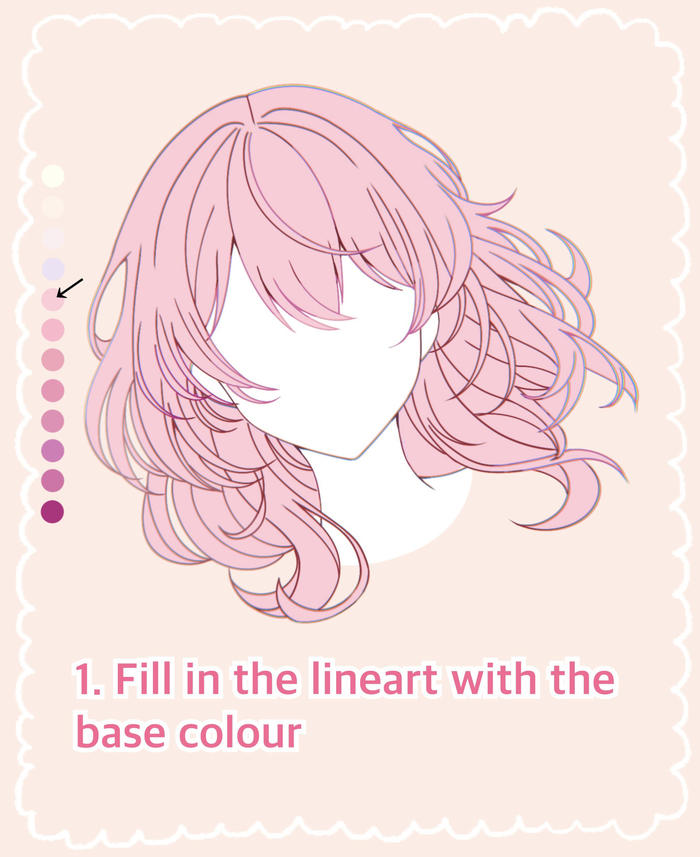 Pink Anime Hair Shading Tutorial插画图片壁纸