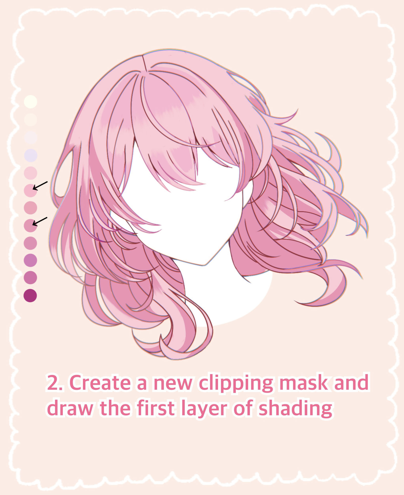 Pink Anime Hair Shading Tutorial插画图片壁纸