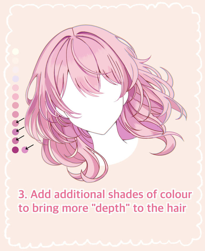 Pink Anime Hair Shading Tutorial插画图片壁纸