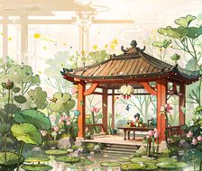荷花池-可爱中国风荷花池