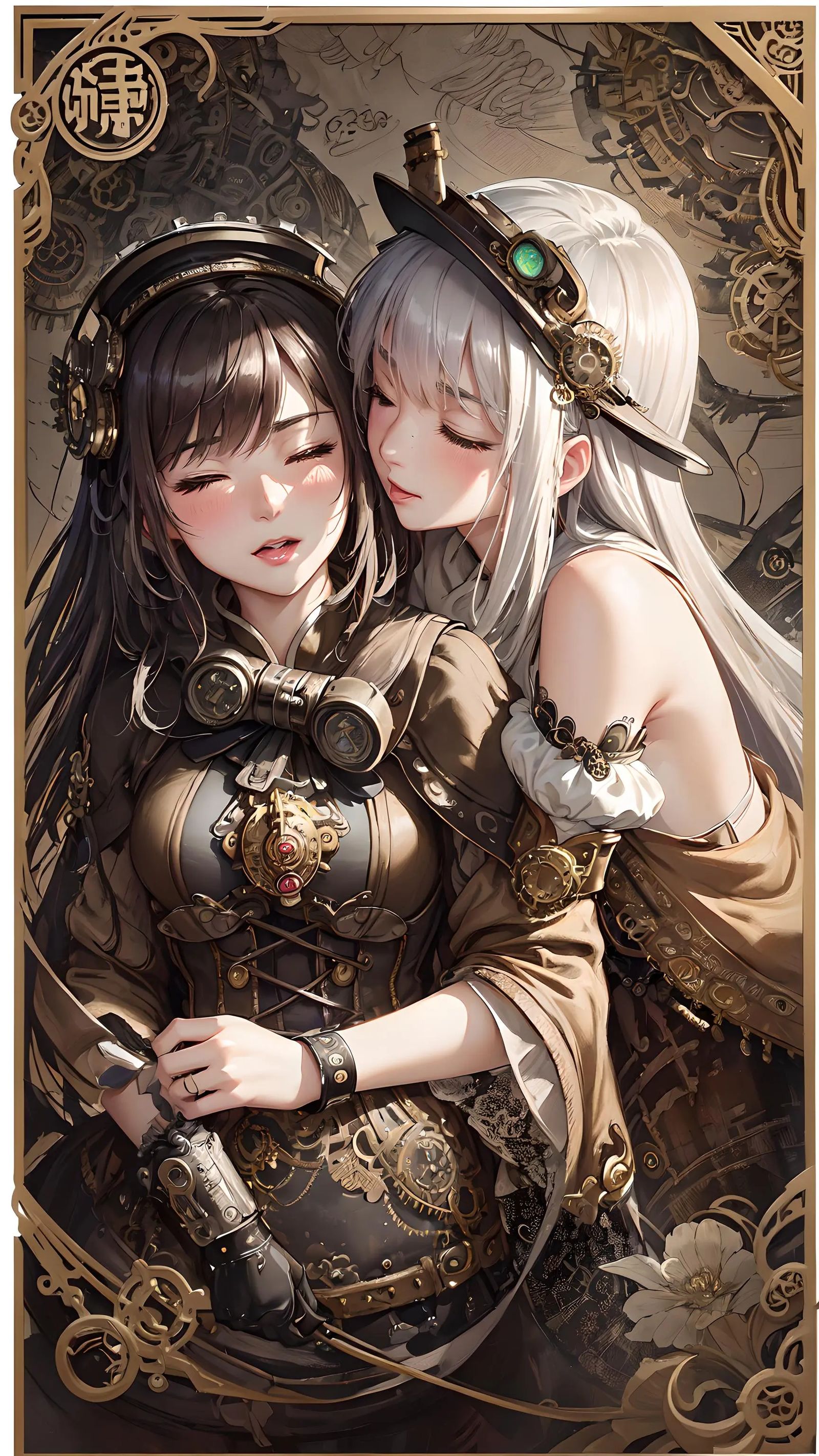相恋少女插画图片壁纸