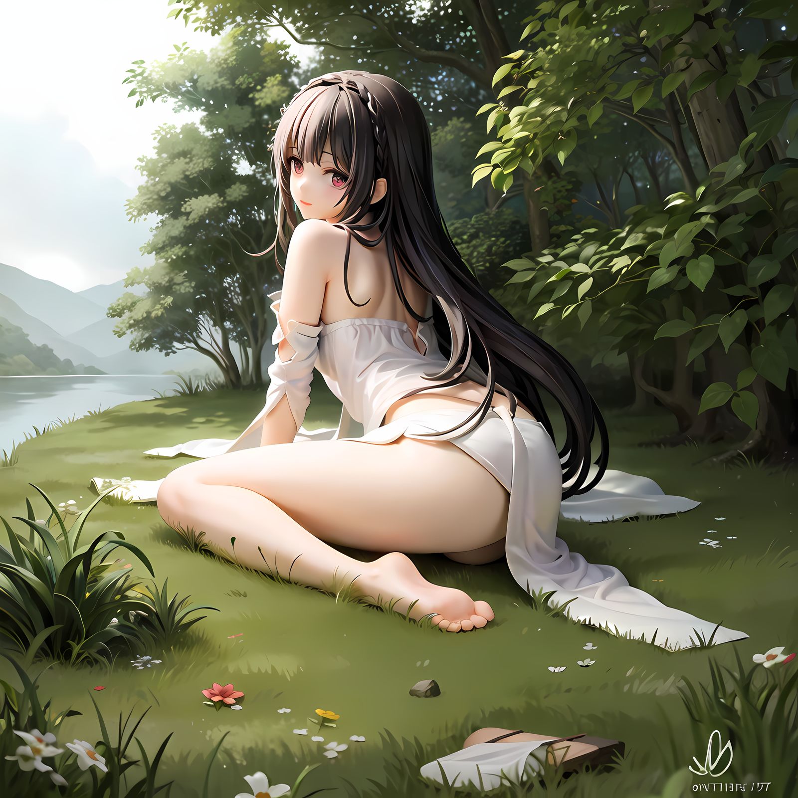 美丽的少女插画图片壁纸