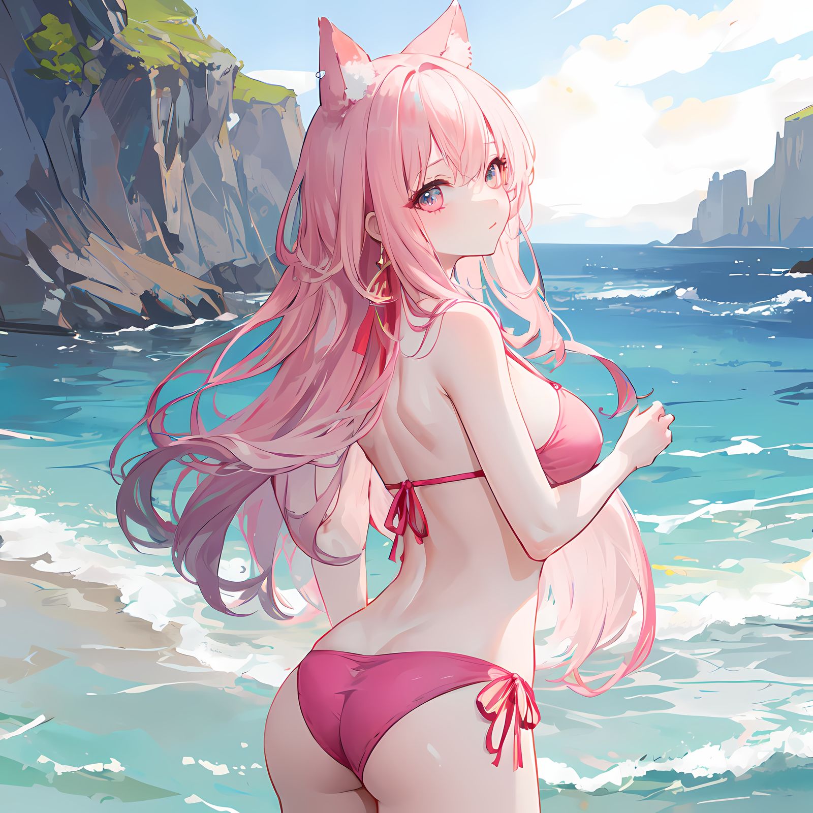 粉色-二次元粉色比基尼