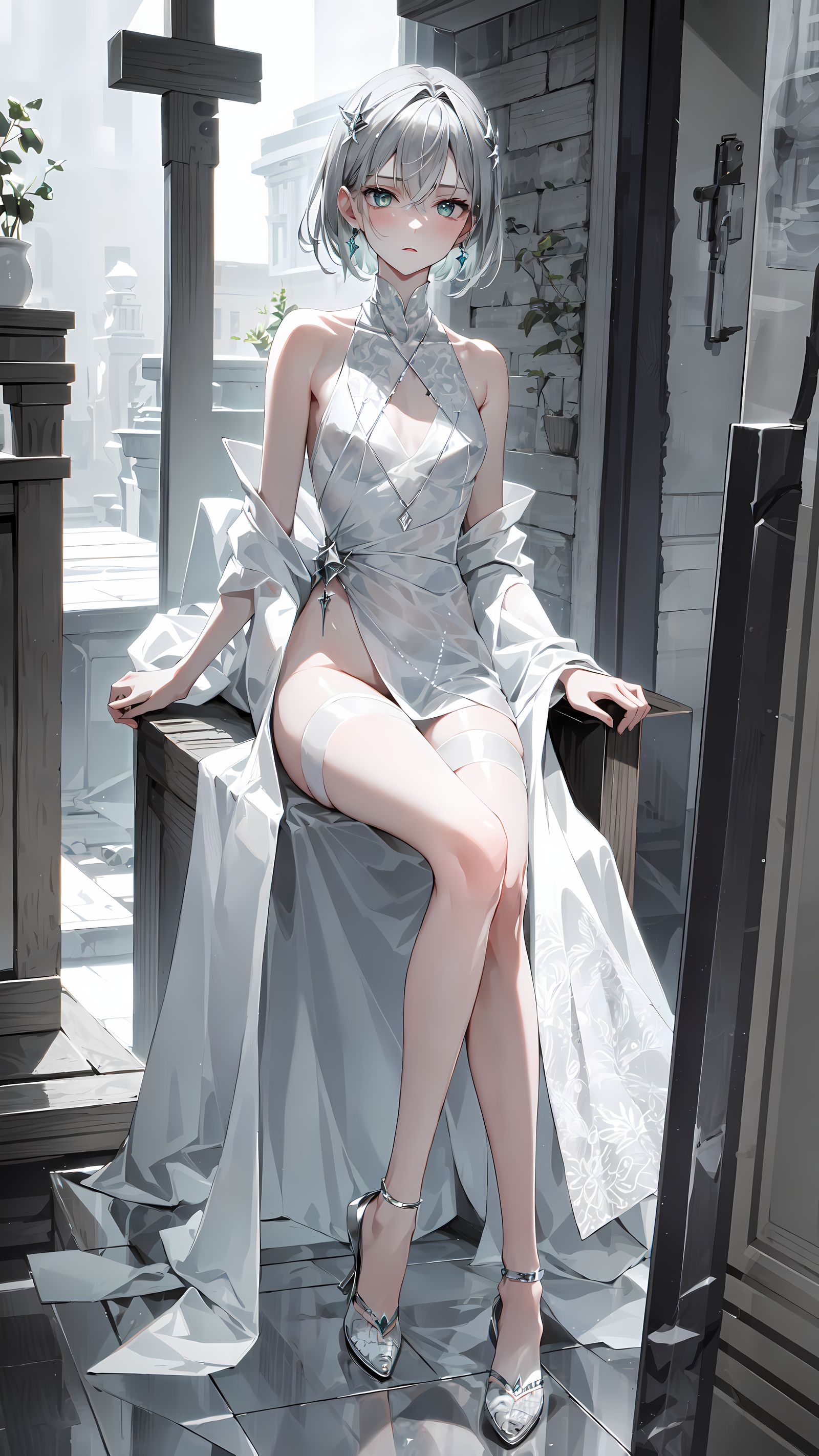 旗袍(穹妹?)插画图片壁纸