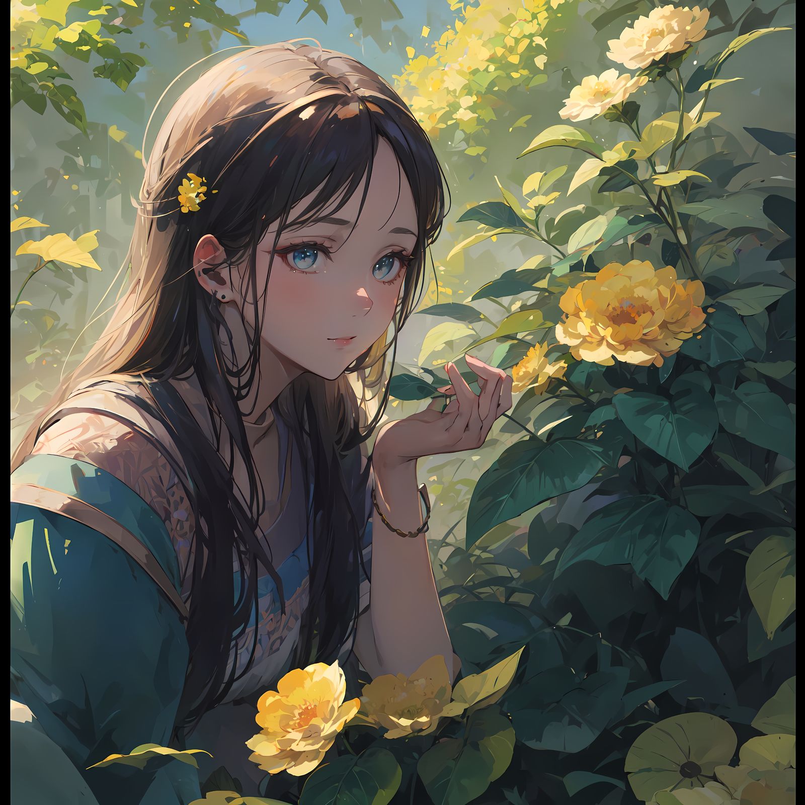 少女与花头像同人高清图