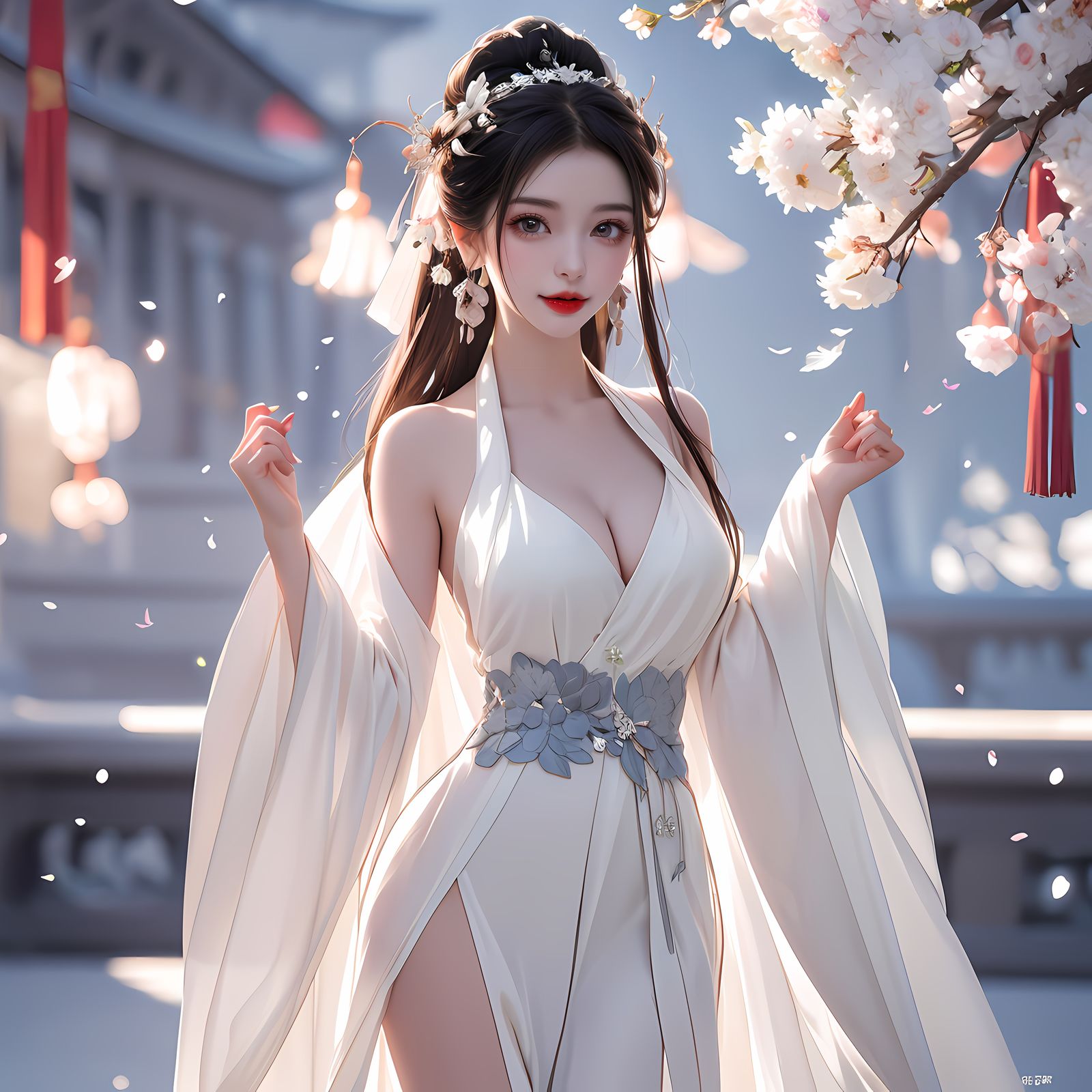 国风白衣女神。-国风女神