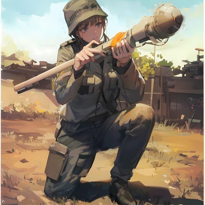 德国装甲掷弹兵瞄准目标插画图片壁纸
