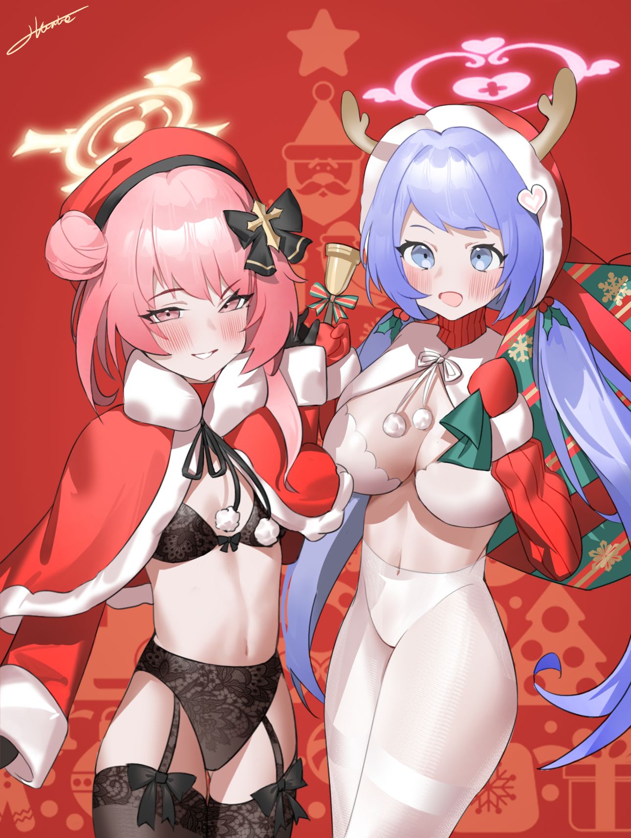 圣诞护士插画图片壁纸