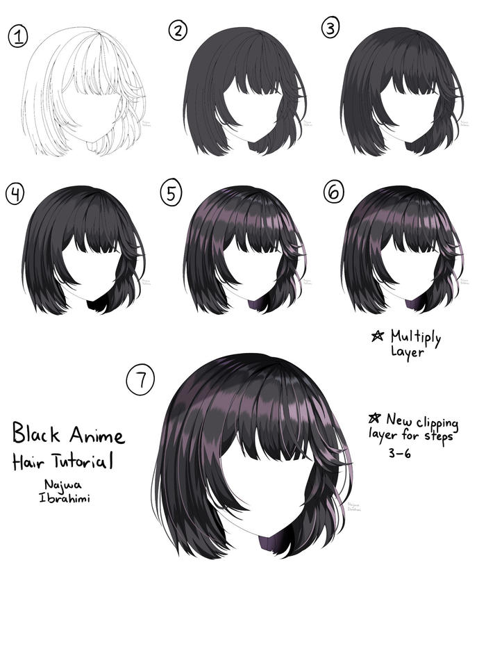 Anime Hair References (Part 2)插画图片壁纸