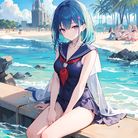 海滩少女