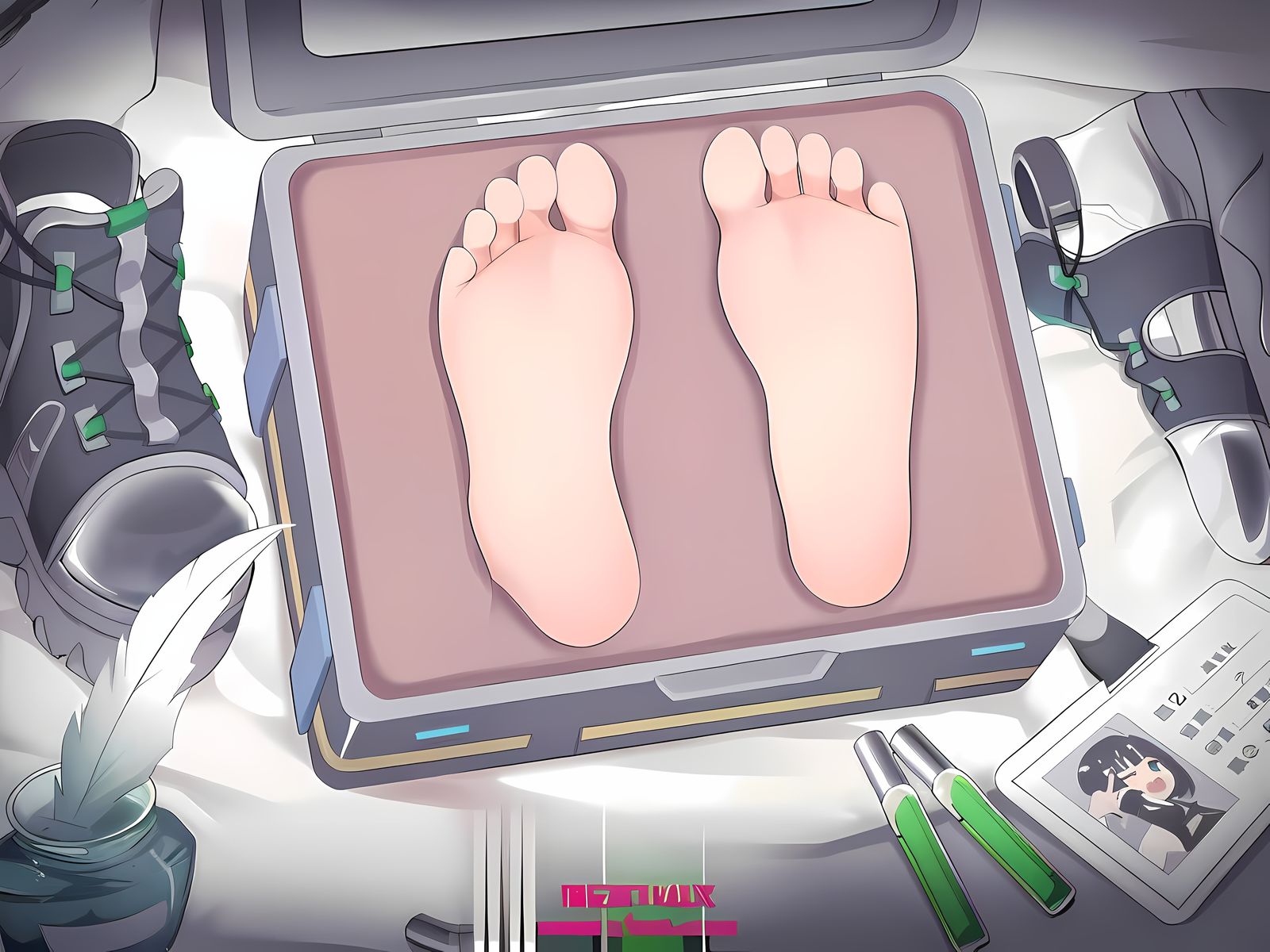 足盒痒奴化插画图片壁纸