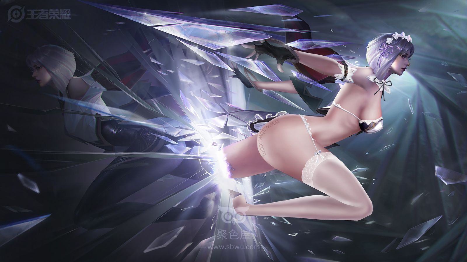 王者荣耀:镜·碎镜之刃去衣图插画图片壁纸