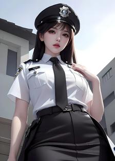 制服女警插画图片壁纸