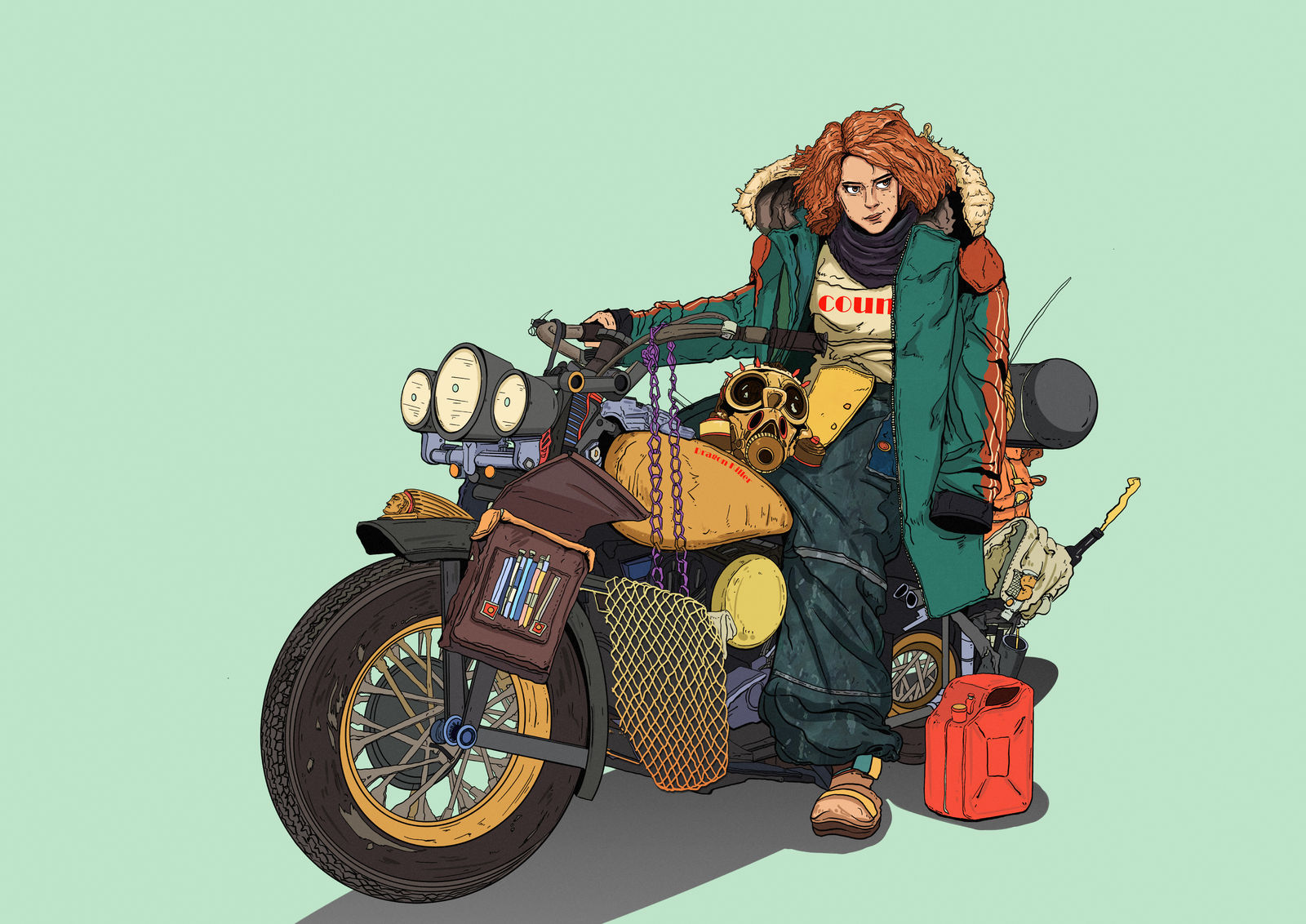 废土 女兵人 个人绘画训练插画图片壁纸