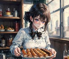 美女厨师-日系唯美人像二次元
