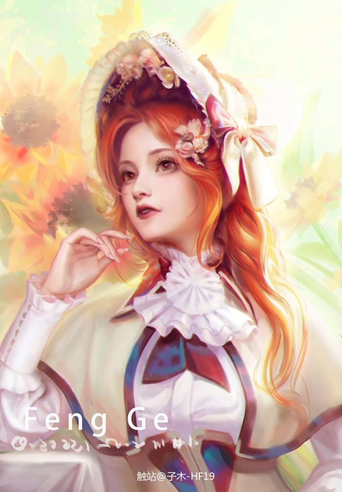 花语少女 向日葵插画图片壁纸