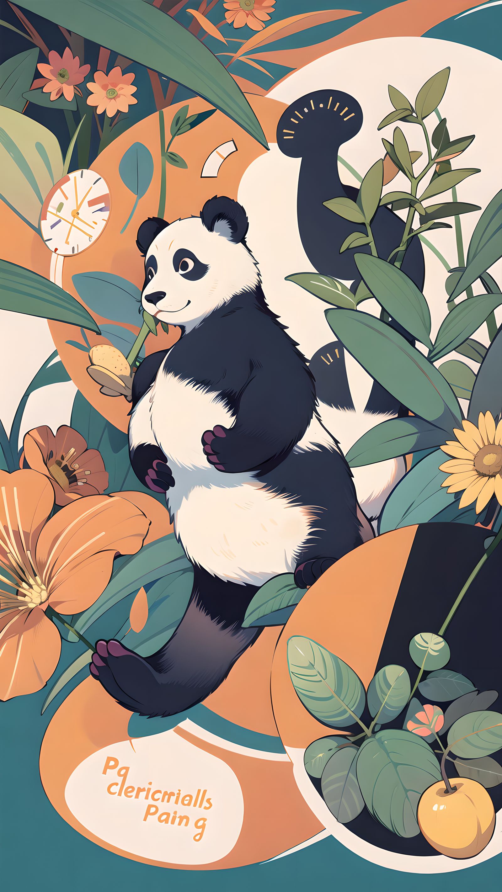 国风插画 熊猫插画图片壁纸