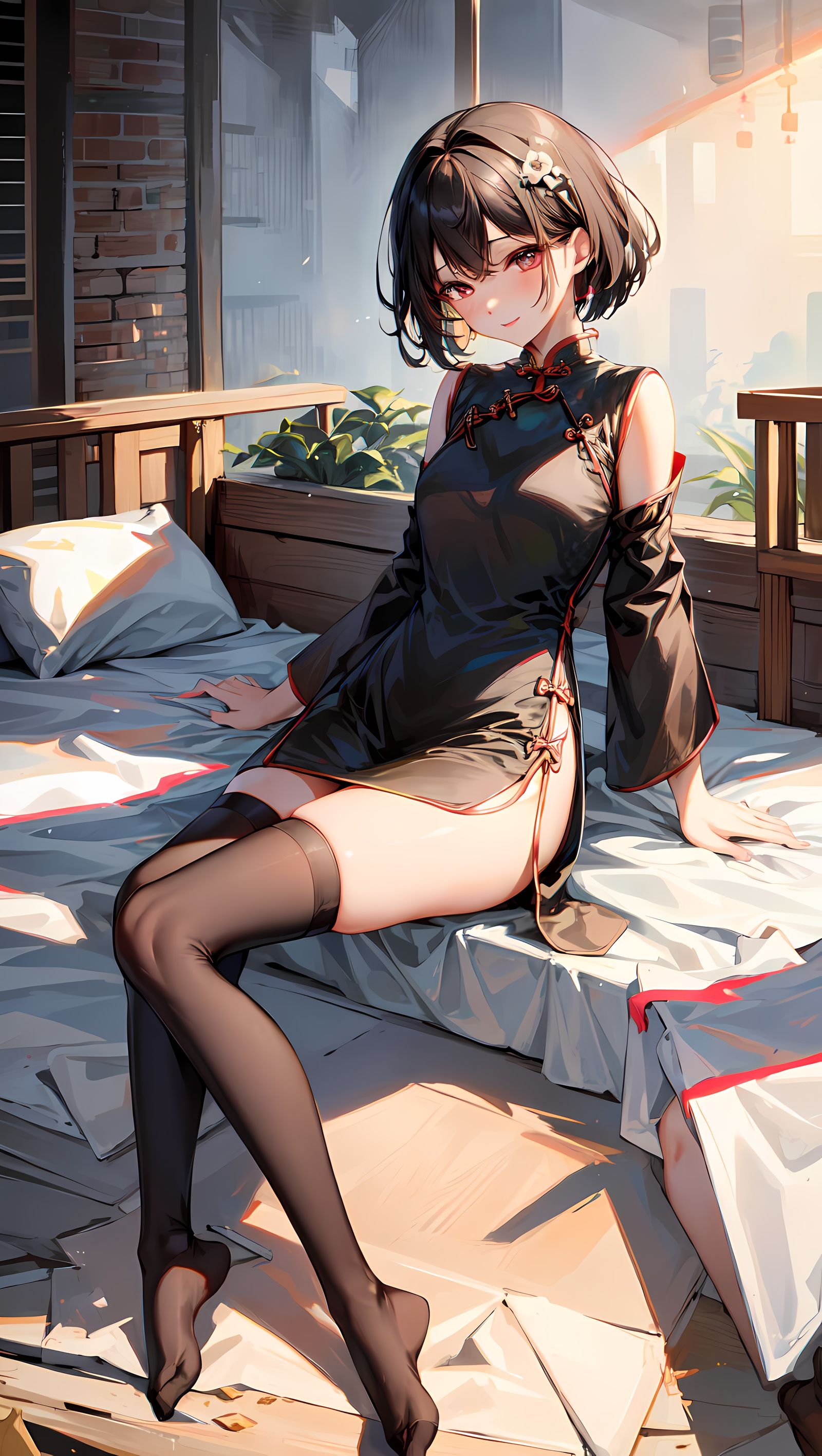 旗袍-日系唯美人像旗袍