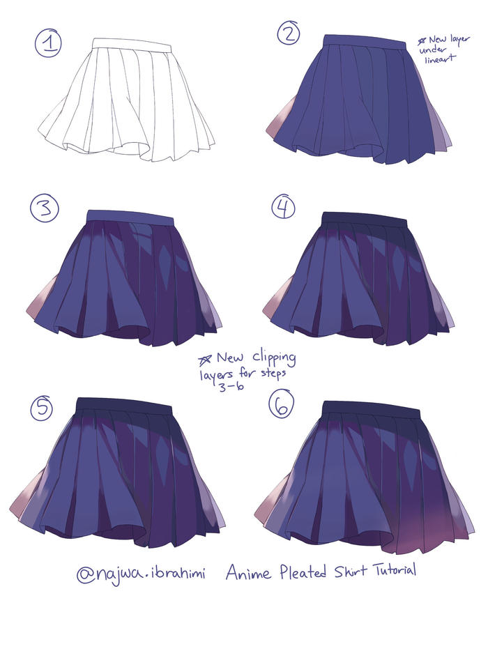 Pleated Skirt References插画图片壁纸