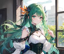 初音绿发-二次元绿毛 可爱