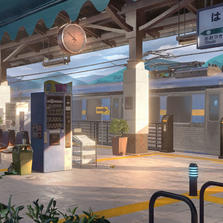 日系车站练习插画图片壁纸