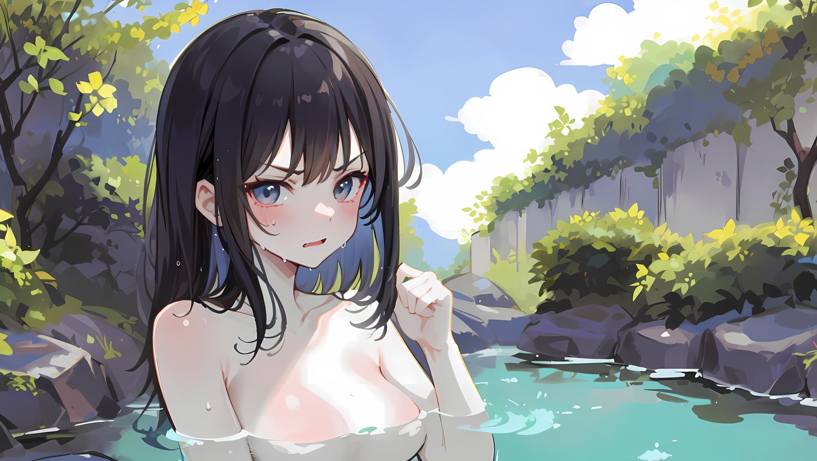 温泉插画图片壁纸