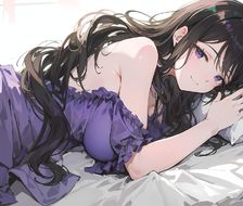 躺在你身边的紫色睡裙大姐姐