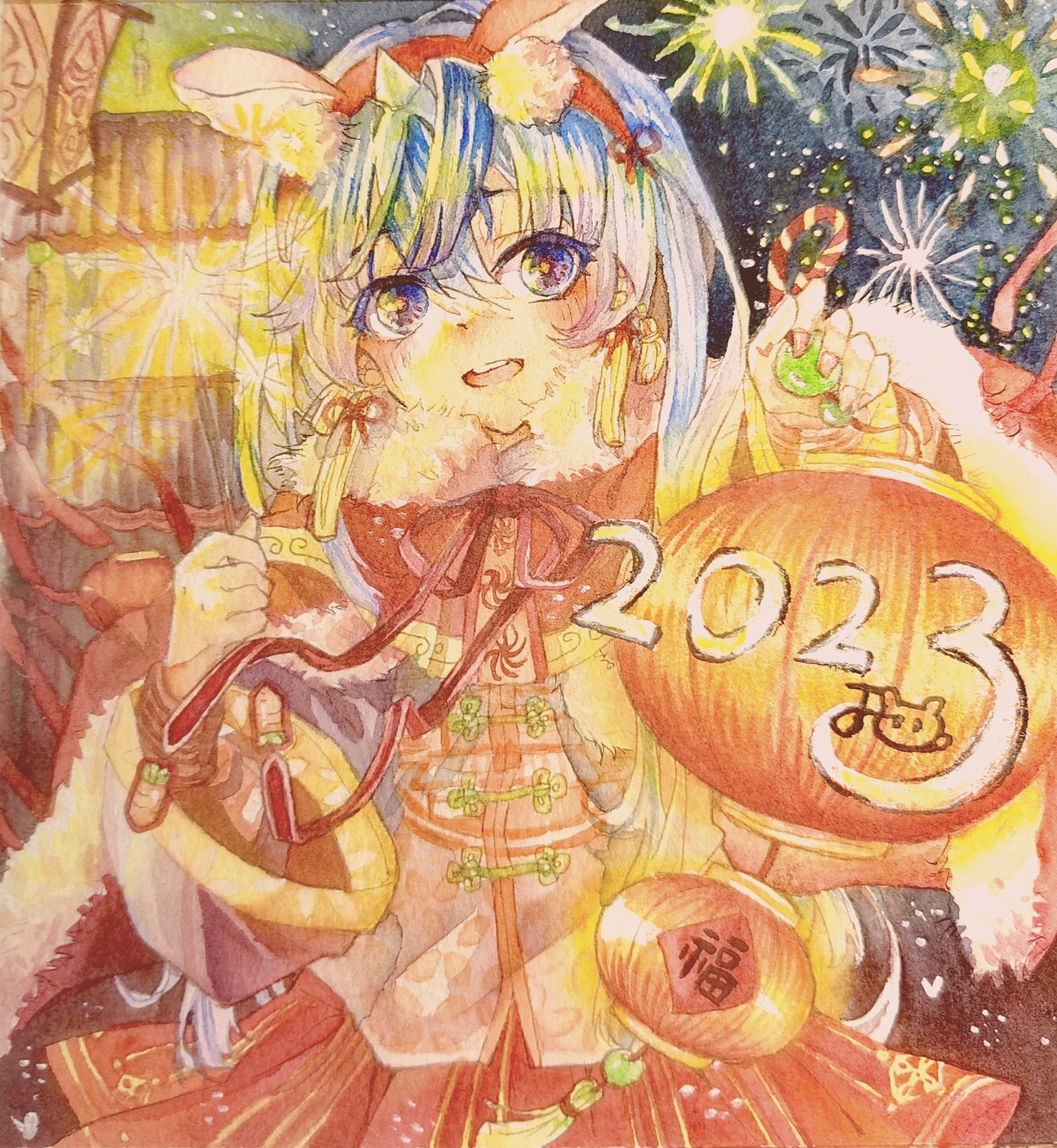 2023新年快乐！٩(๑^o^๑)۶插画图片壁纸