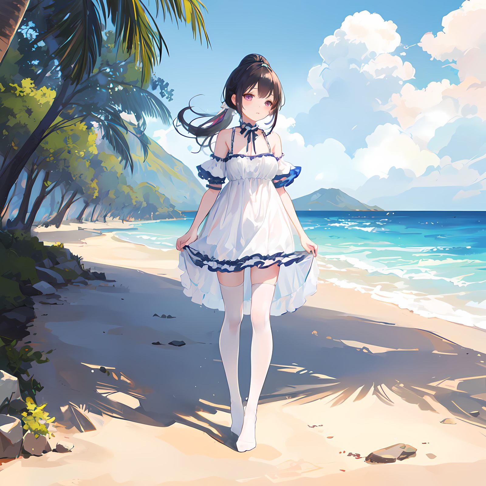 海边的少女头像同人高清图