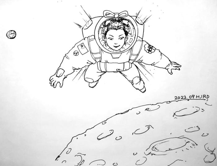 插画《嫦娥奔月》插画图片壁纸