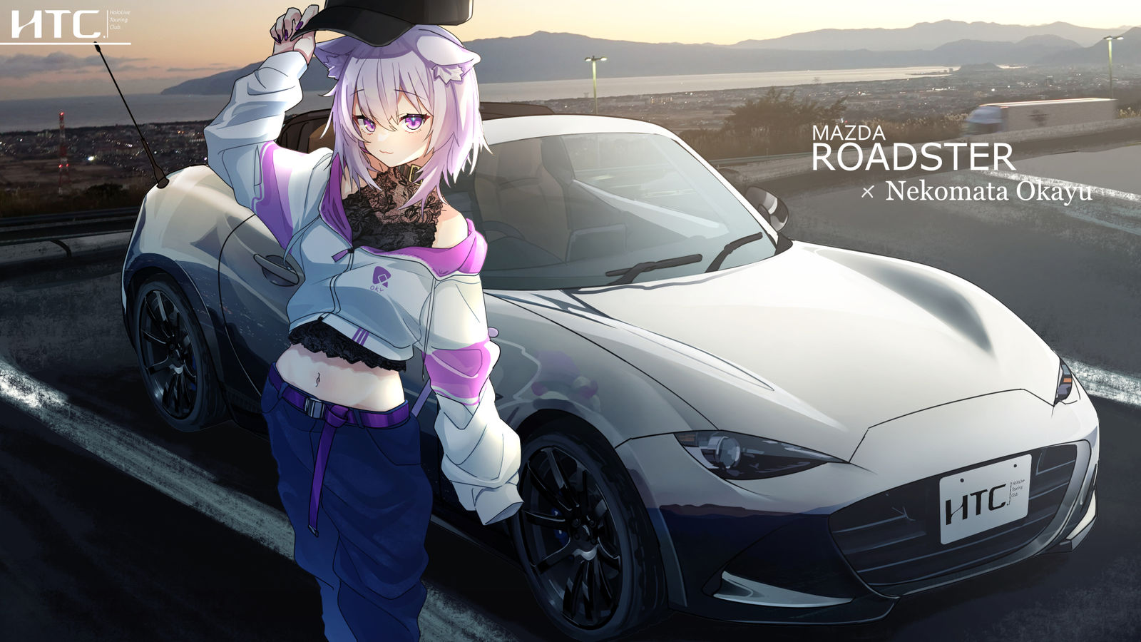 MAZDA Roadster × Nekomata Okayu插画图片壁纸