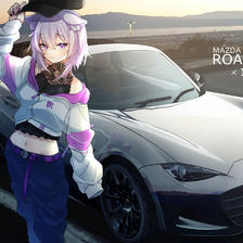 MAZDA Roadster × Nekomata Okayu插画图片壁纸