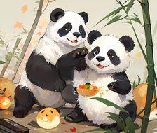 熊猫-二次元动物画