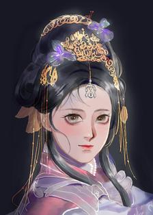 紫衣女子插画图片壁纸