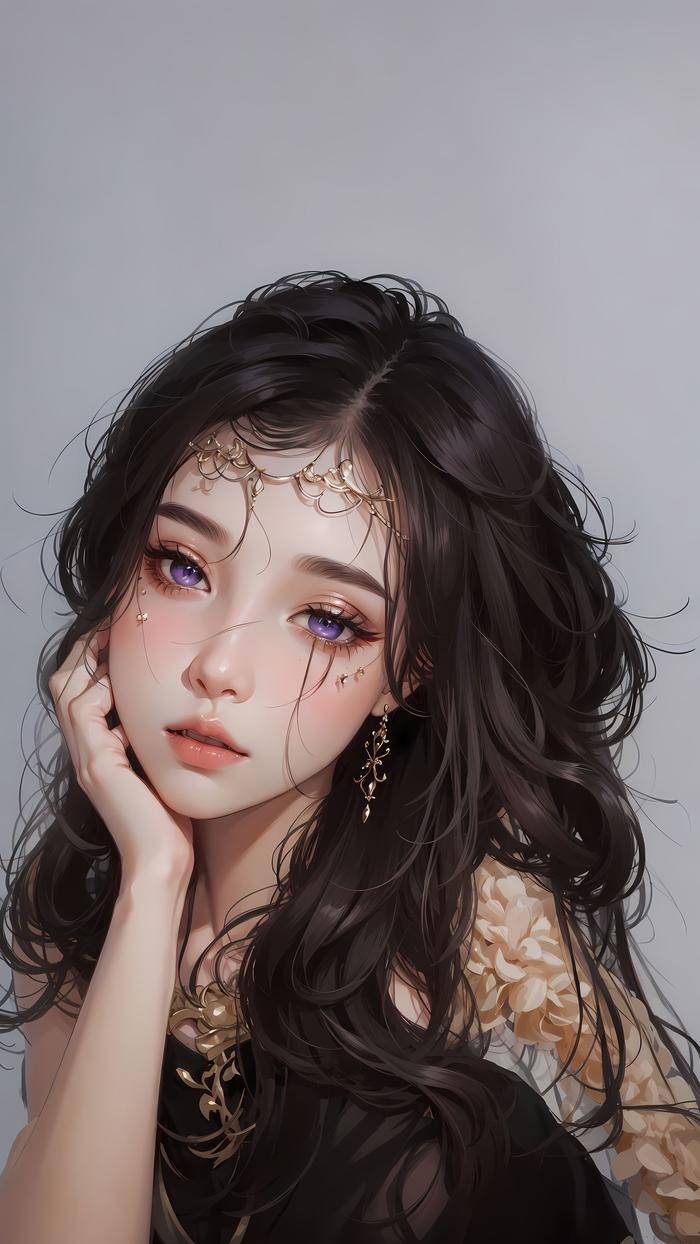 忧郁少女插画图片壁纸