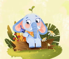 大象-儿童插画同人