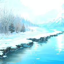 北国风光：雪插画图片壁纸