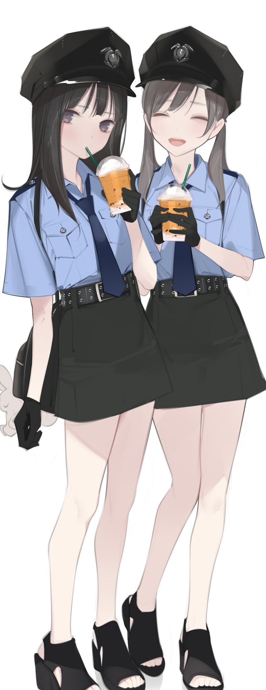 警察女郎插画图片壁纸