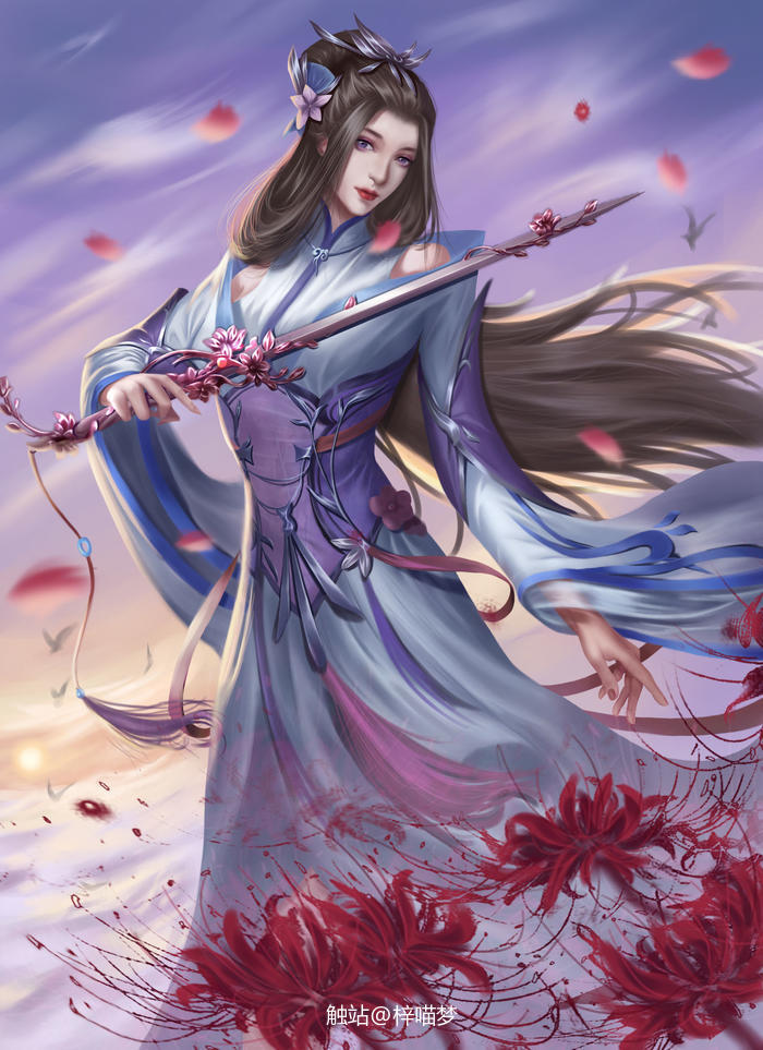 cg彼岸花剑女插画图片壁纸